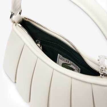  Lacoste Small Lenglen Kadın Deri Bej Omuz Çantası