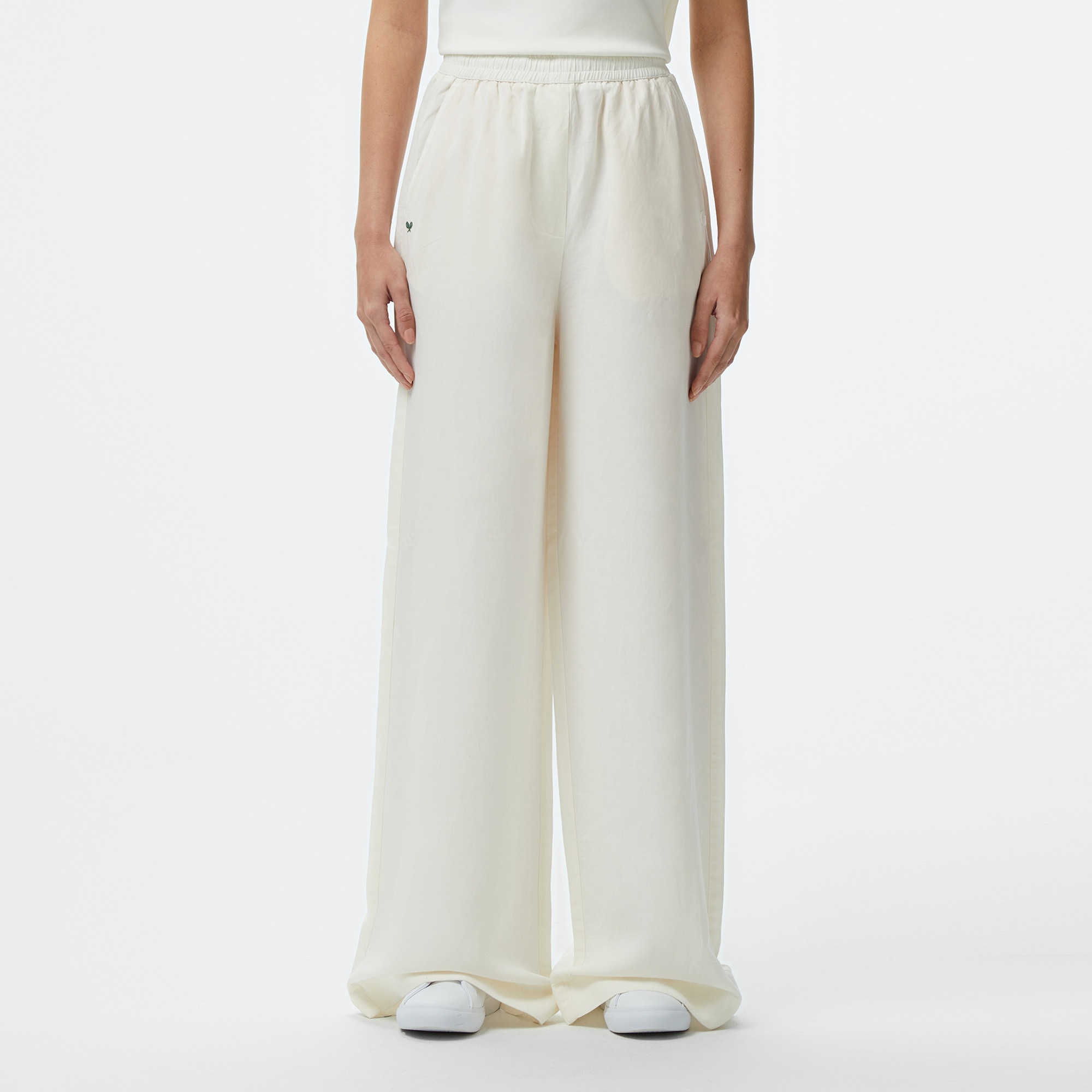 Lacoste Kadın Relaxed Fit Beyaz Pantolon