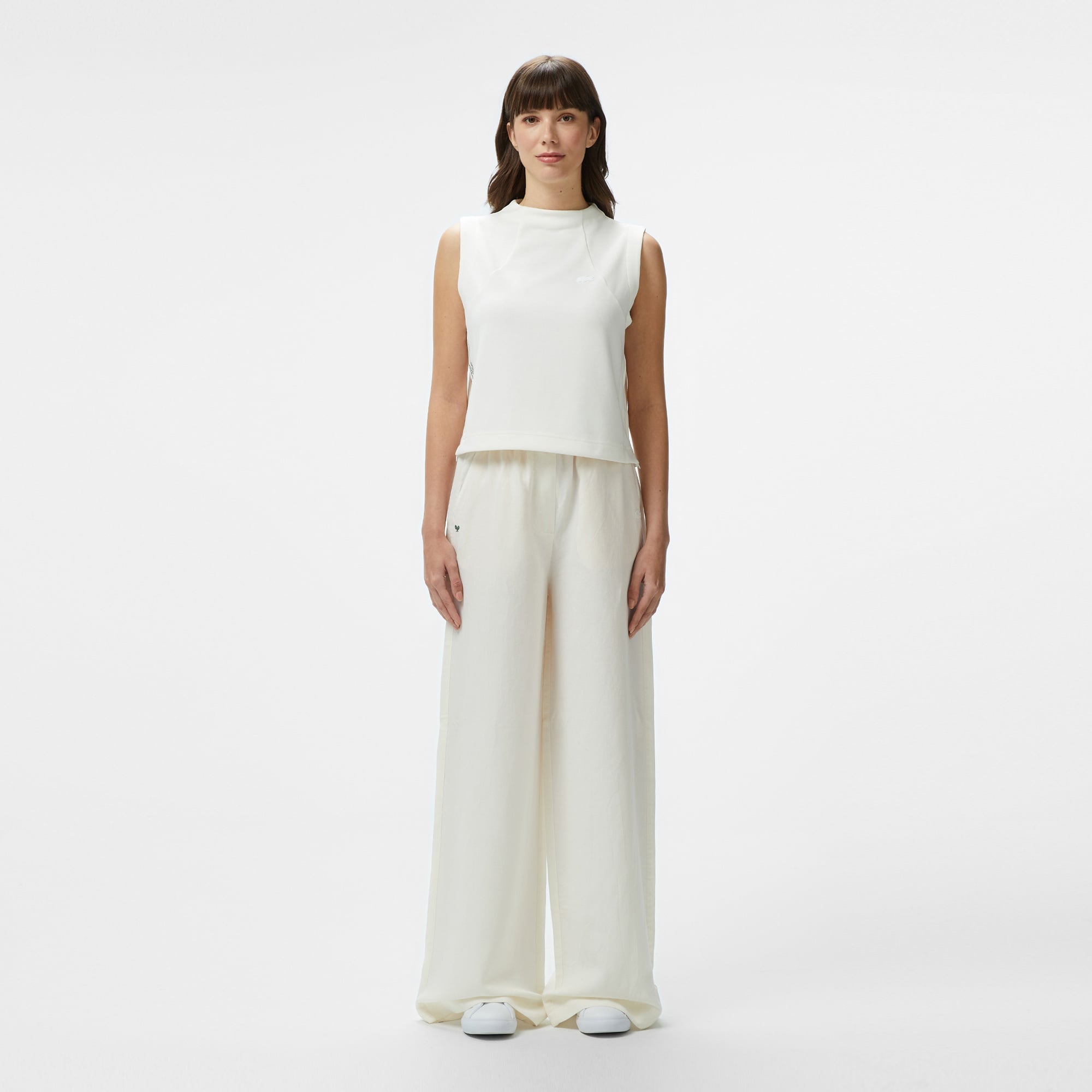 Lacoste Kadın Relaxed Fit Beyaz Pantolon