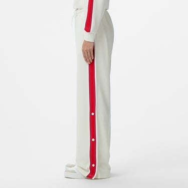  Kadın Relaxed Fit Renk Bloklu Beyaz Eşofman Altı