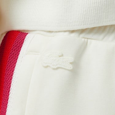  Kadın Relaxed Fit Renk Bloklu Beyaz Eşofman Altı