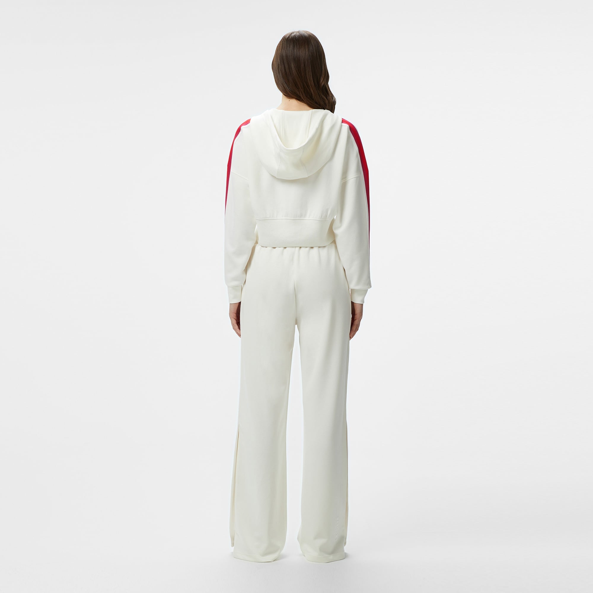 Kadın Relaxed Fit Renk Bloklu Beyaz Eşofman Altı