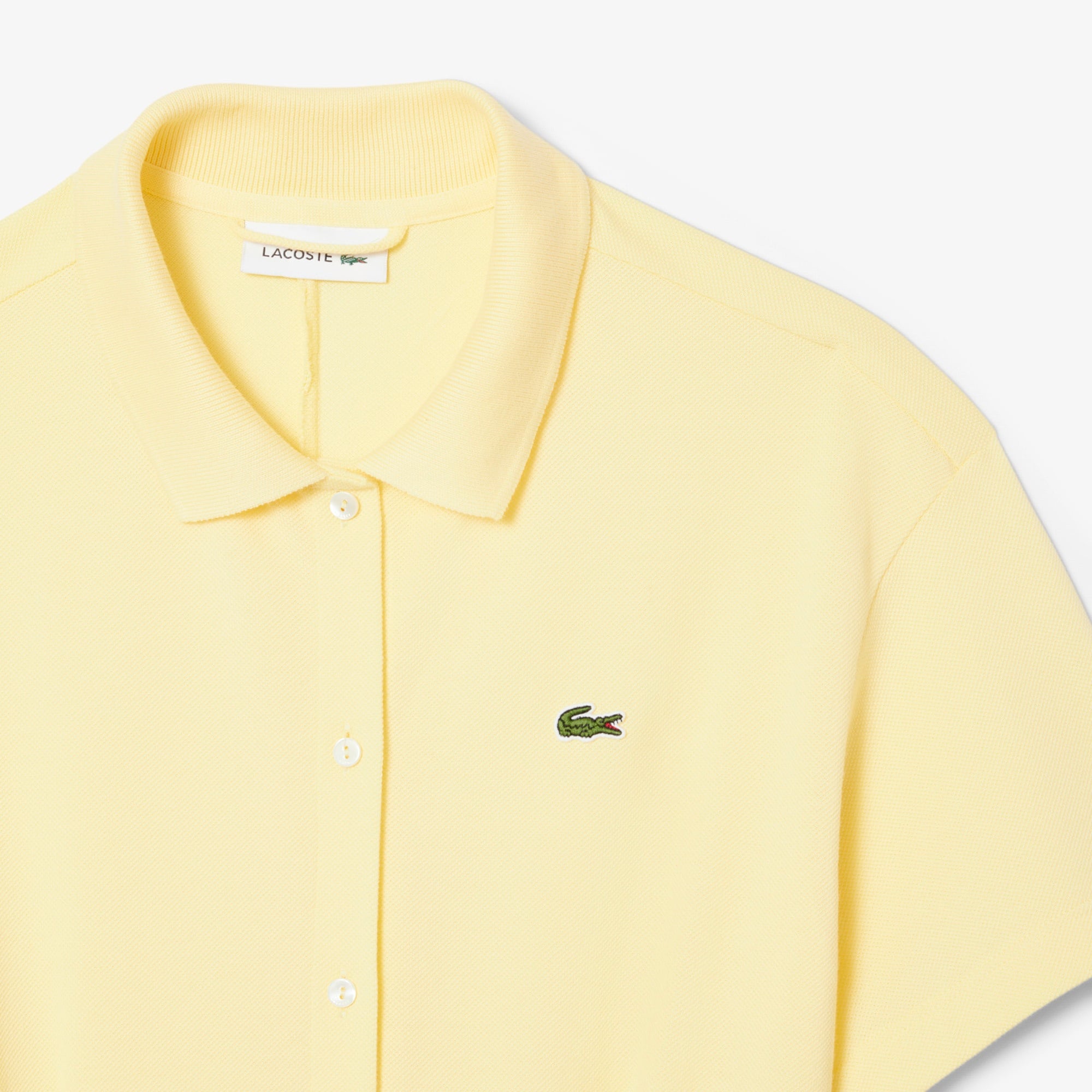 Lacoste Kadın Flare Fit Kısa Kollu Polo Yaka Sarı Elbise