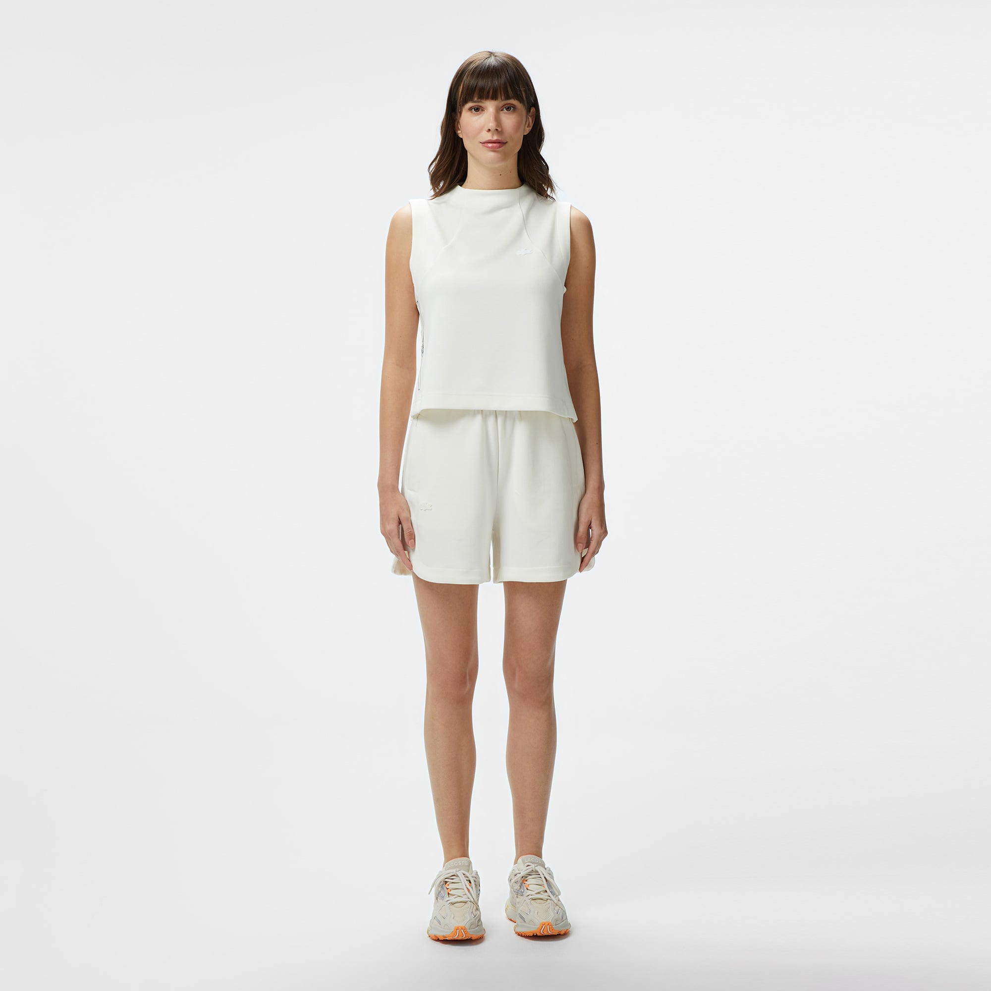  Lacoste Kadın Relaxed Fit Beyaz Şort