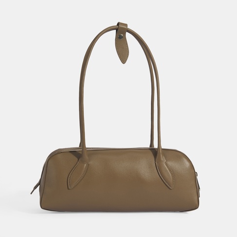  Limited Edition Kahve Kadın Yaprak Detaylı Deri Omuz Çantası