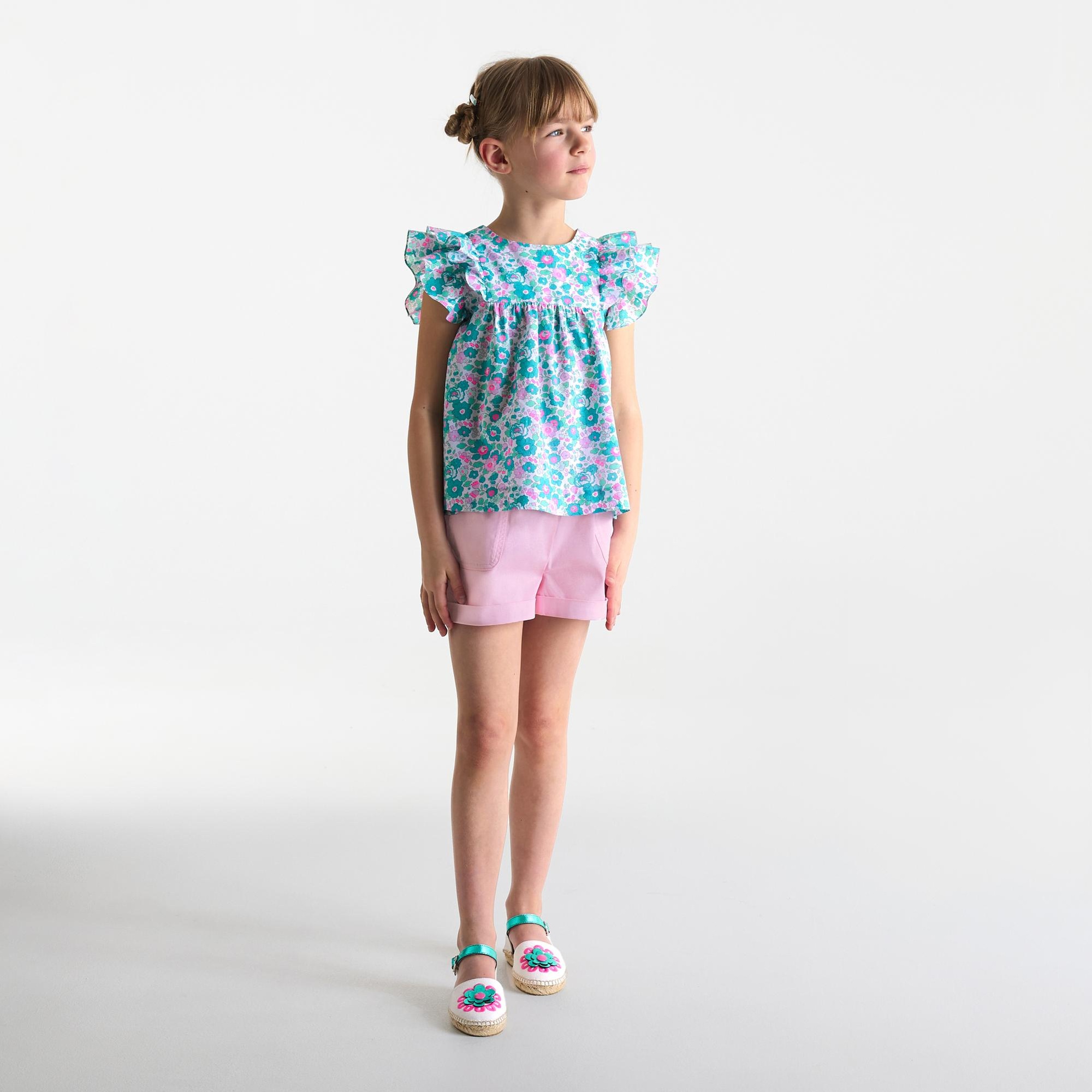 Jacadi Paris Kız Çocuk Lastikli Bel Gabardin Şort