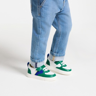  Jacadi Paris Erkek Bebek Renk Bloklu Deri Sneaker