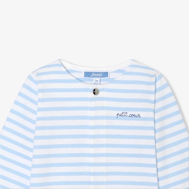  Jacadi Paris Yenidoğan Erkek Bebek Çizgili Jarse Tulum