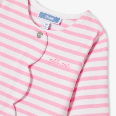  Jacadi Paris Yenidoğan Kız Bebek Çizgili Jarse Tulum