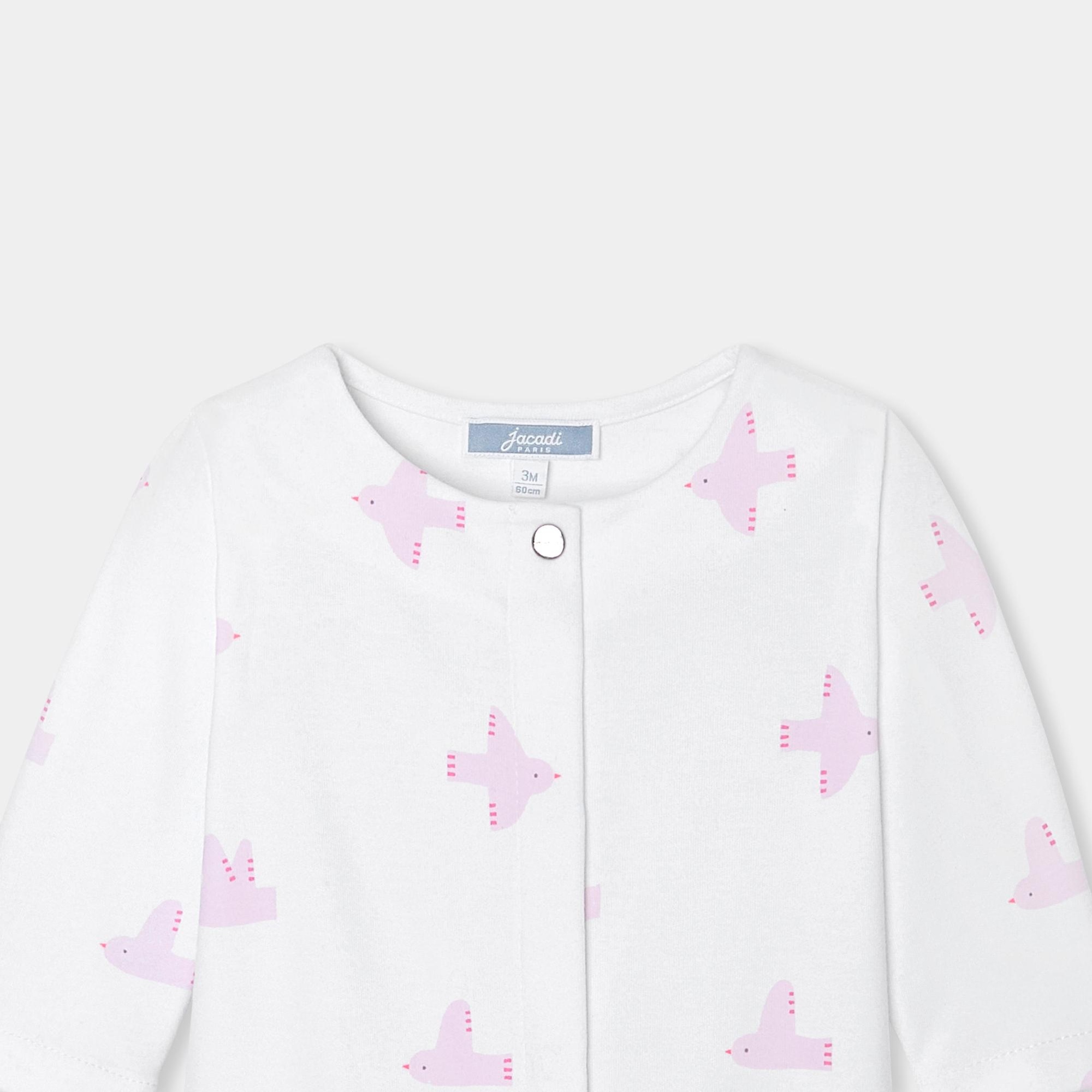 Jacadi Paris Yenidoğan Kız Bebek Interlok Örgü Desenli Tulum