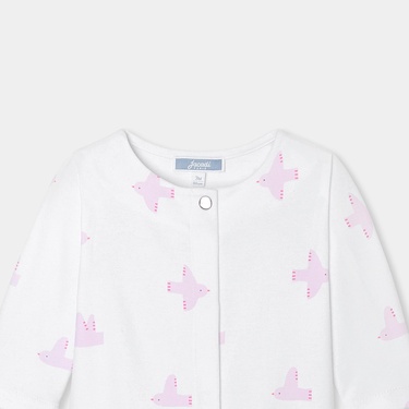  Jacadi Paris Yenidoğan Kız Bebek Interlok Örgü Desenli Tulum