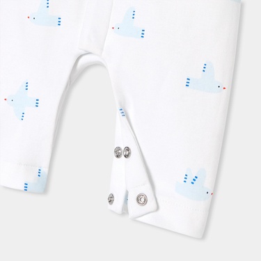  Jacadi Paris Yenidoğan Erkek Bebek Interlok Örgü Desenli Tulum