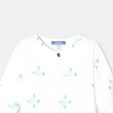  Jacadi Paris Yenidoğan Erkek Bebek Interlok Örgü Desenli Tulum