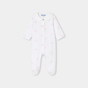  Jacadi Paris Yenidoğan Kız Bebek Desenli Poplin Tulum