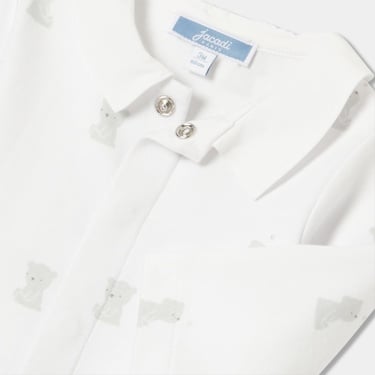  Jacadi Paris Yenidoğan Erkek Bebek Interlok Örgü Desenli Tulum