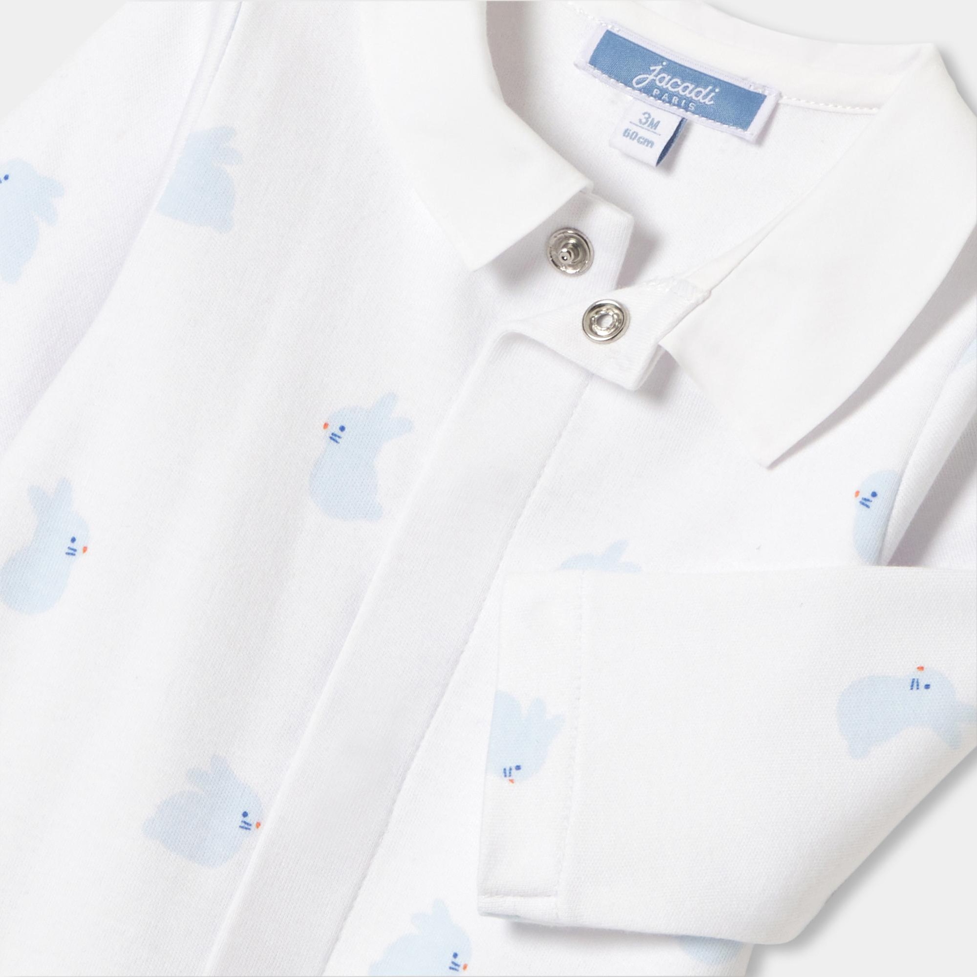 Jacadi Paris Yenidoğan Erkek Bebek Interlok Örgü Desenli Tulum