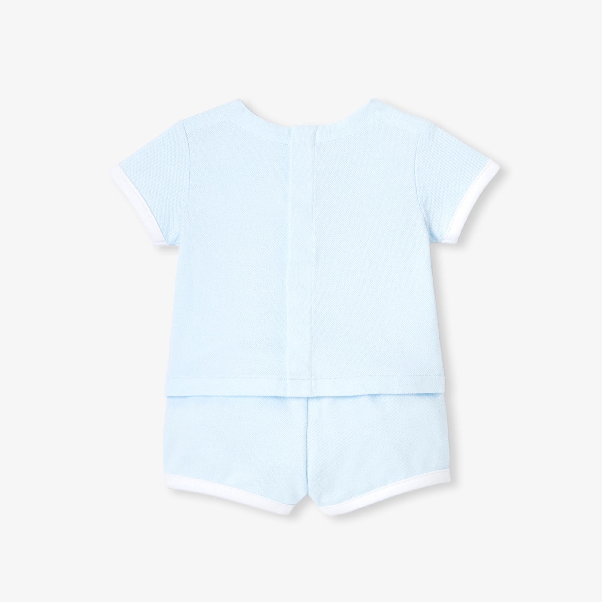 Jacadi Paris Yenidoğan Erkek Bebek Pamuklu Pike Şortlu İkili Set