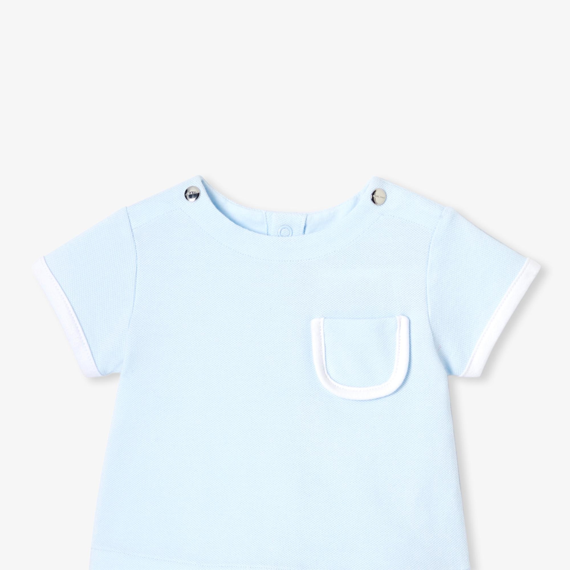 Jacadi Paris Yenidoğan Erkek Bebek Pamuklu Pike Şortlu İkili Set