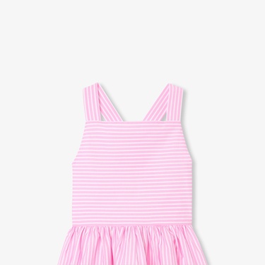  Jacadi Paris Kız Çocuk Çapraz Sırt Askılı Poplin Elbise