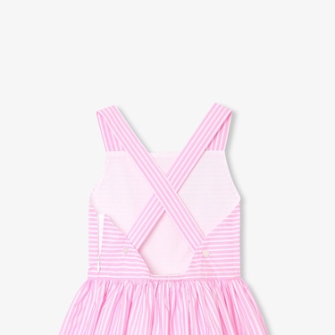  Jacadi Paris Kız Çocuk Çapraz Sırt Askılı Poplin Elbise