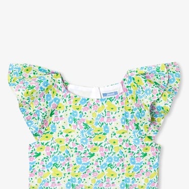  Jacadi Paris Kız Çocuk Fırfırlı Kol Çiçek Desenli Elbise
