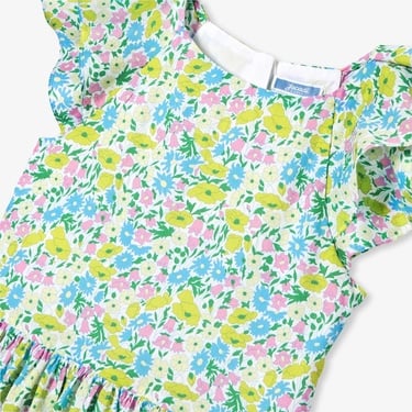  Jacadi Paris Kız Çocuk Fırfırlı Kol Çiçek Desenli Elbise