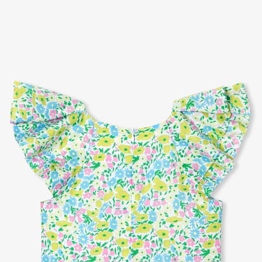  Jacadi Paris Kız Çocuk Fırfırlı Kol Çiçek Desenli Elbise