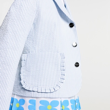  Jacadi Paris Kız Çocuk Gofre Kumaş Ceket