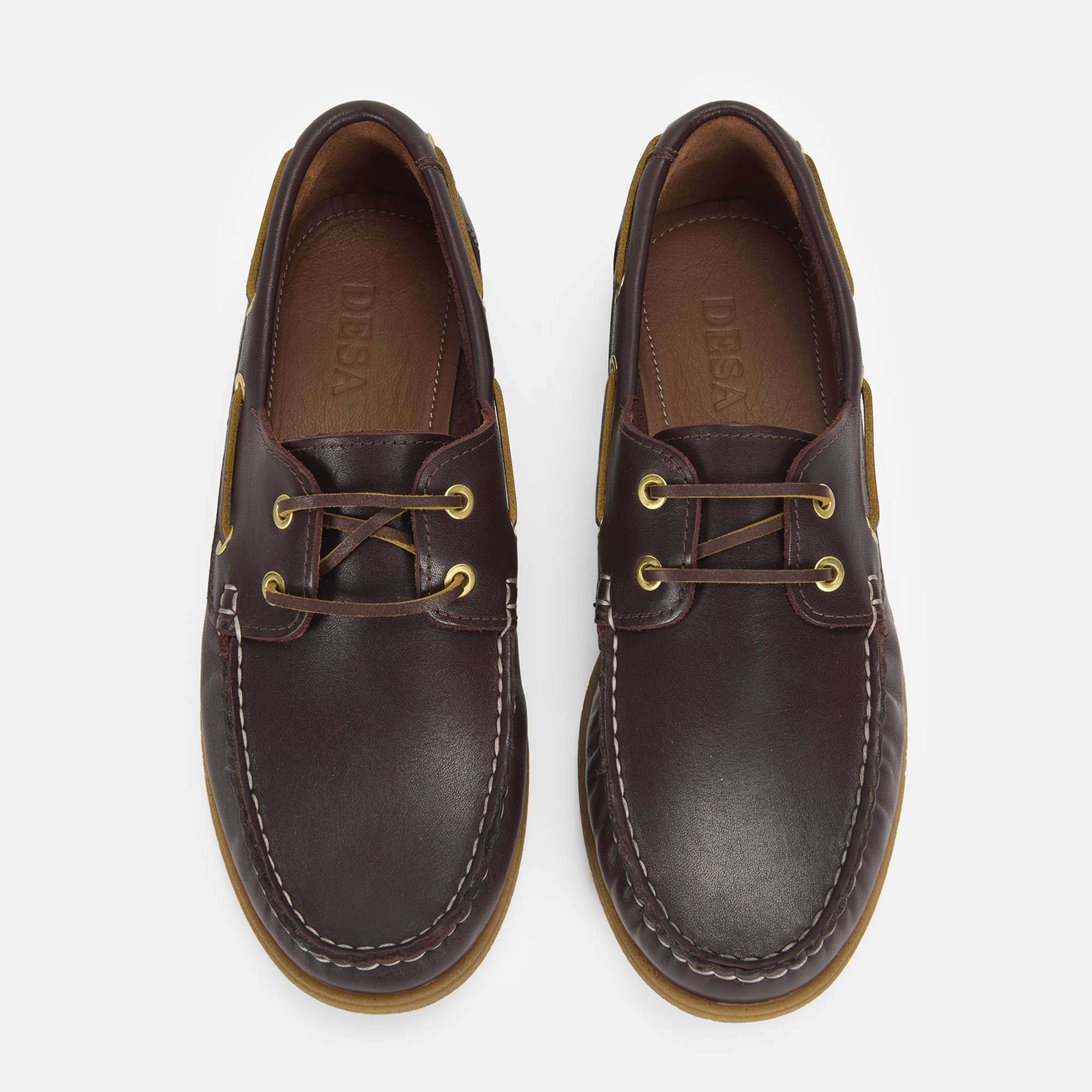 Erkek Kahve Deri Tekne Günlük Ayakkabı