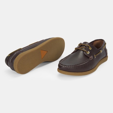  Erkek Kahve Deri Tekne Günlük Ayakkabı