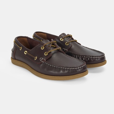  Erkek Kahve Deri Tekne Günlük Ayakkabı