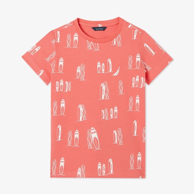  Nautica Erkek Çocuk Kırmızı Regular Fit Baskılı T-Shirt
