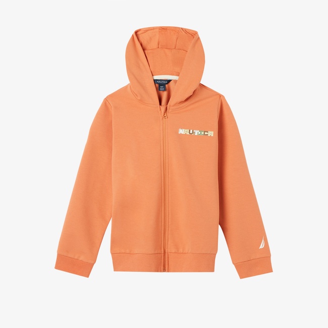  Nautica Erkek Çocuk Turuncu Regular Fit Kapüşonlu Sweatshirt