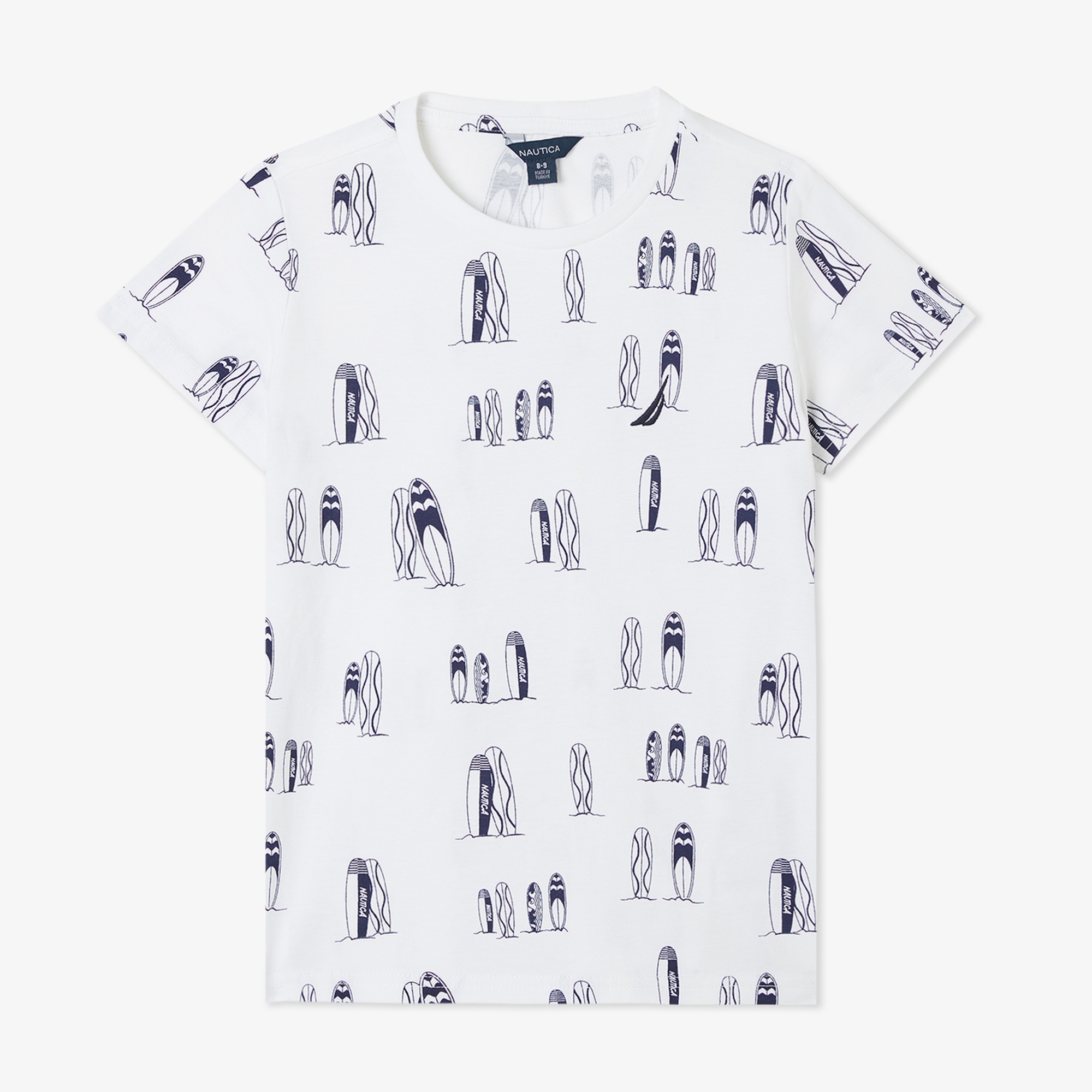 Nautica Erkek Çocuk Beyaz Regular Fit Baskılı T-Shirt