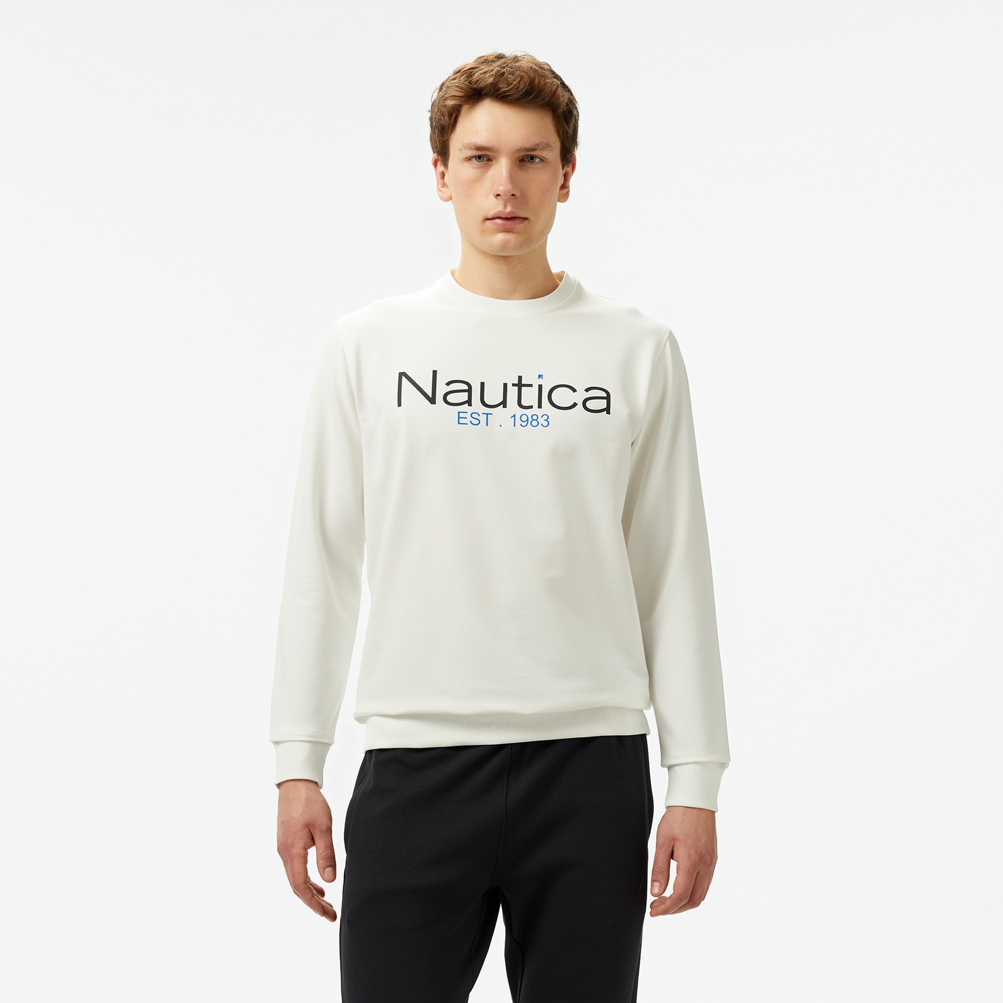 Nautica Erkek Krem Regular Fit Sweatshirt