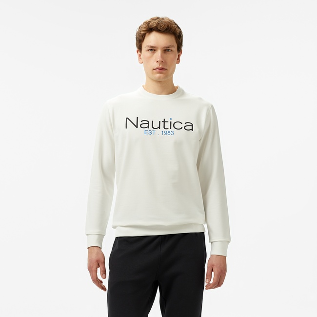  Nautica Erkek Krem Regular Fit Sweatshirt