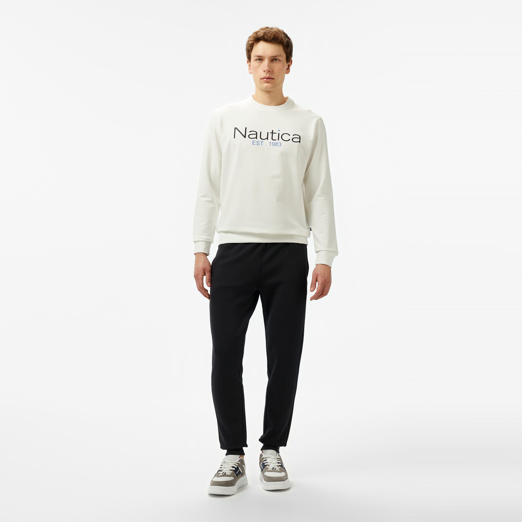 Nautica Erkek Krem Regular Fit Sweatshirt