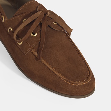  Limited Edition Kadın Taba Bağcık Detaylı Süet Loafer