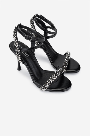  Valmenti Kadın Vegan Siyah Topuklu Ayakkabı