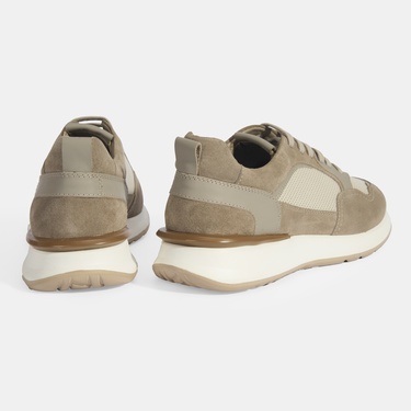  Erkek Gri Bağcıklı Deri Günlük Ayakkabı