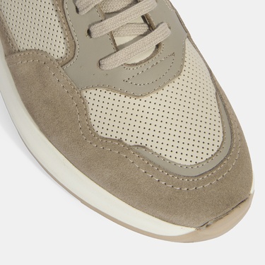  Erkek Gri Bağcıklı Deri Günlük Ayakkabı