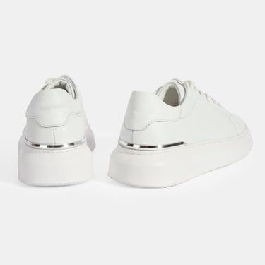  Erkek Beyaz Bağcıklı Deri Günlük Ayakkabı