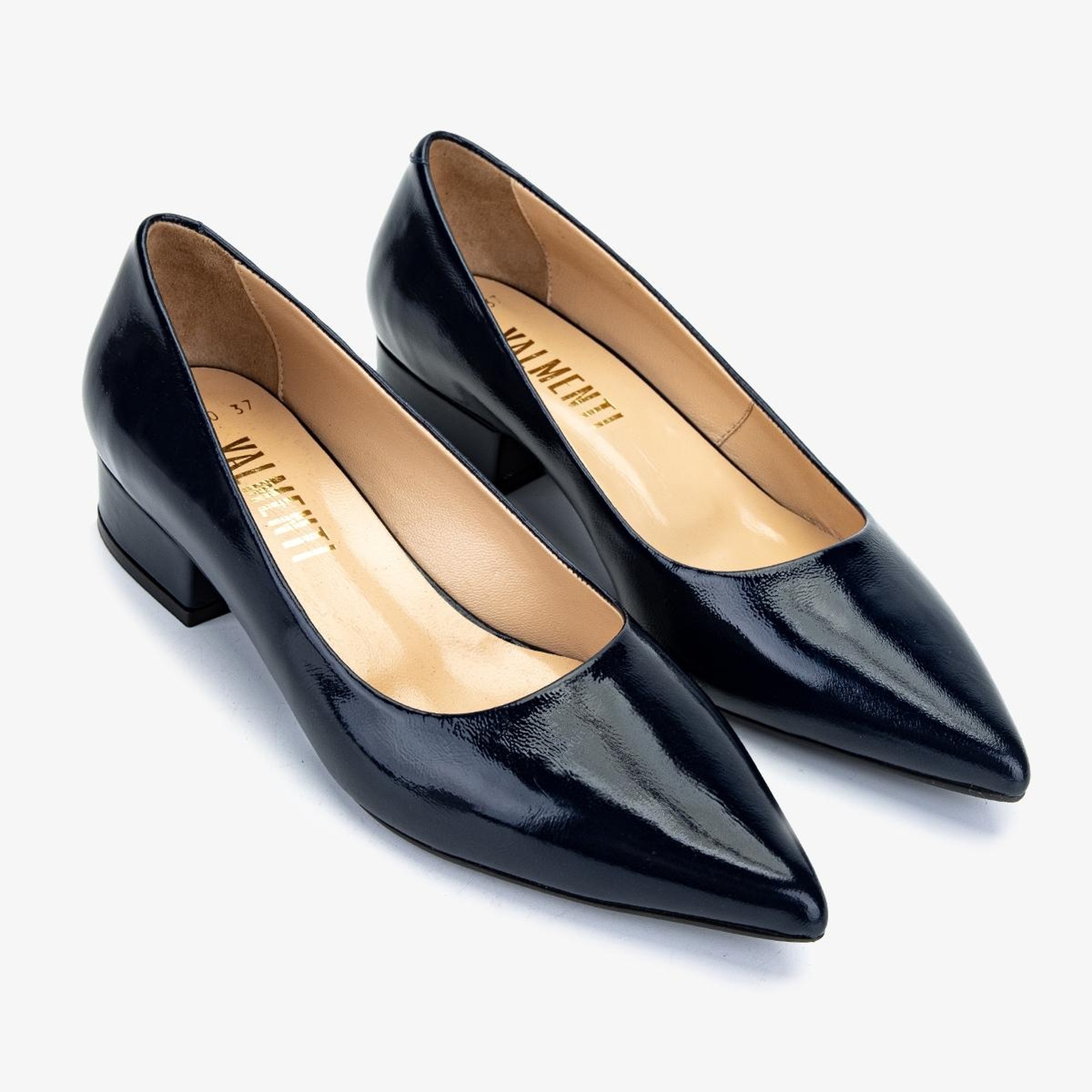 Valmenti Kadın Hakiki Deri Lacivert Topuklu Ayakkabı