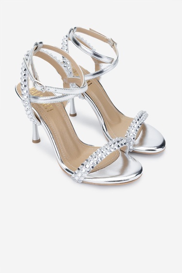  Valmenti Kadın Vegan Lame Topuklu Ayakkabı