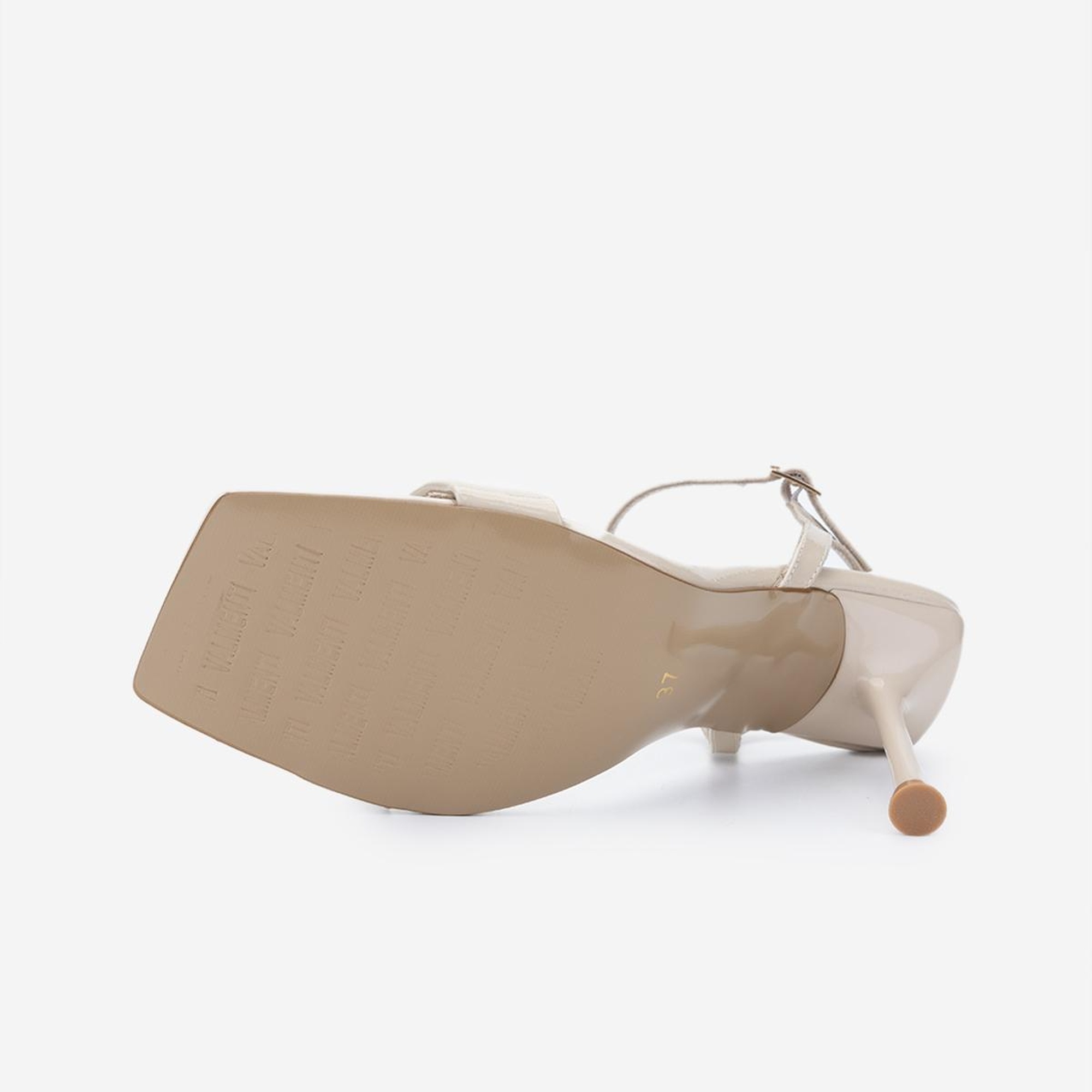 Valmenti Kadın Vegan Bej Rugan Topuklu Ayakkabı