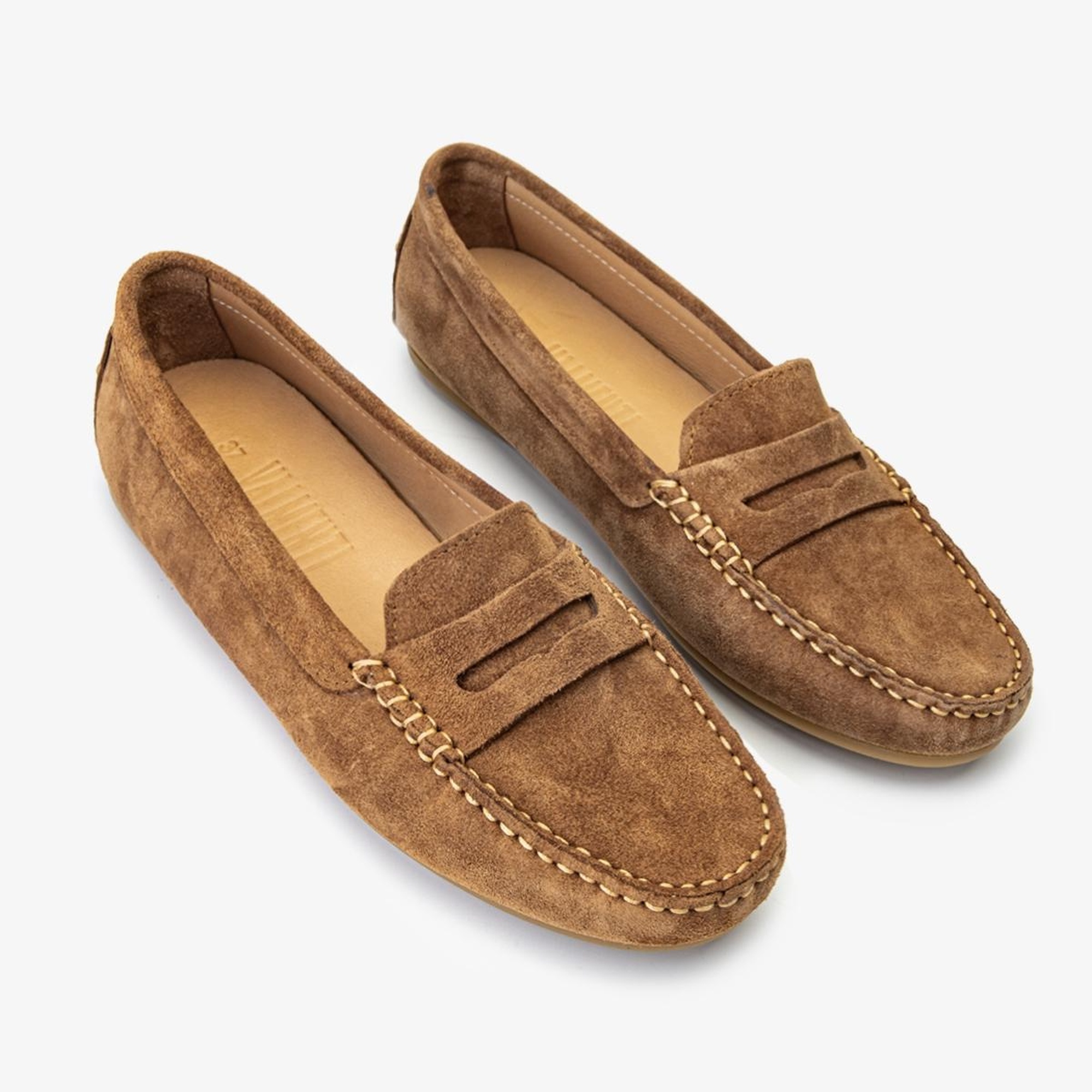 Valmenti Laisa Kadın Taba Süet Hakiki Deri Loafer Ayakkabı