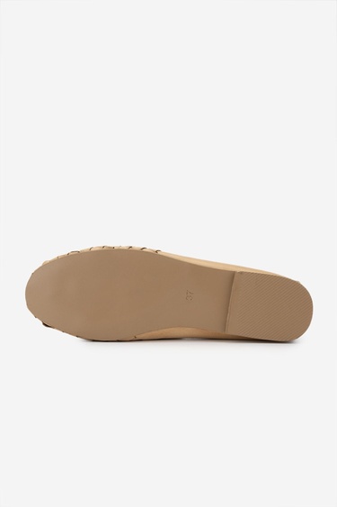  Valmenti Kadın Hakiki Deri Taba Babet Ayakkabı