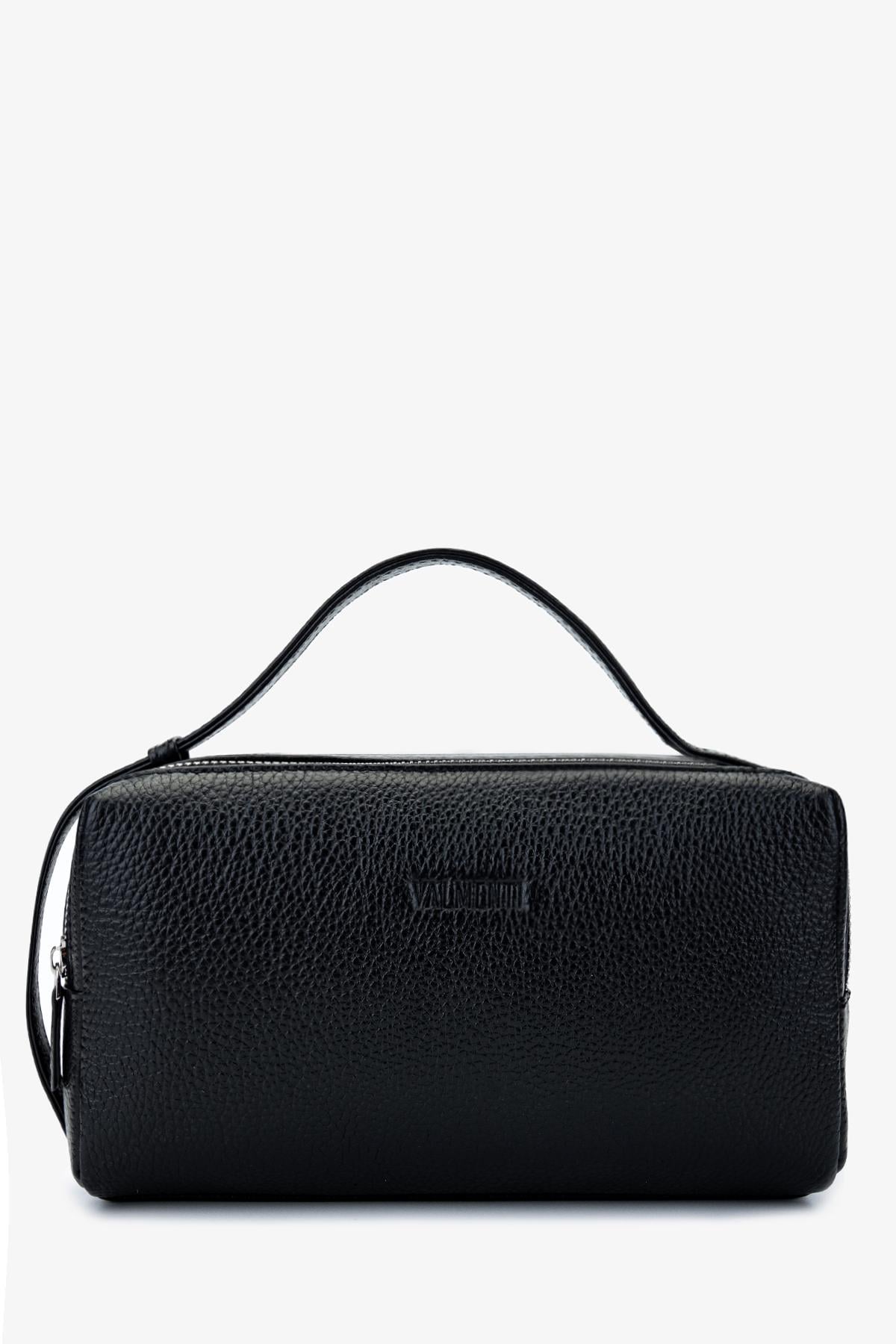  Valmenti Erkek Hakiki Deri Siyah Floter El Çantası