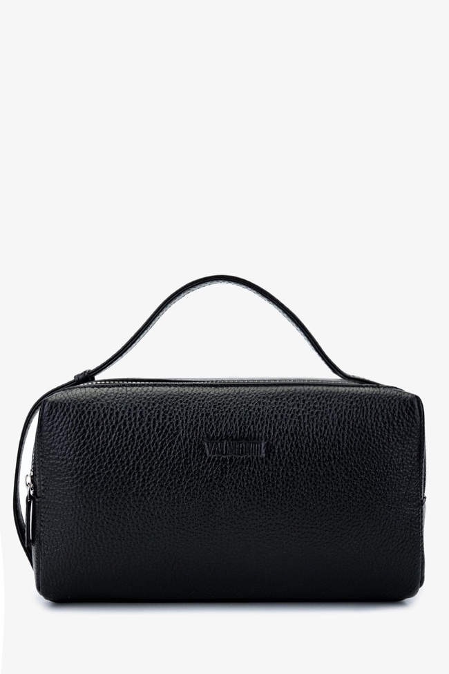  Valmenti Erkek Hakiki Deri Siyah Floter El Çantası