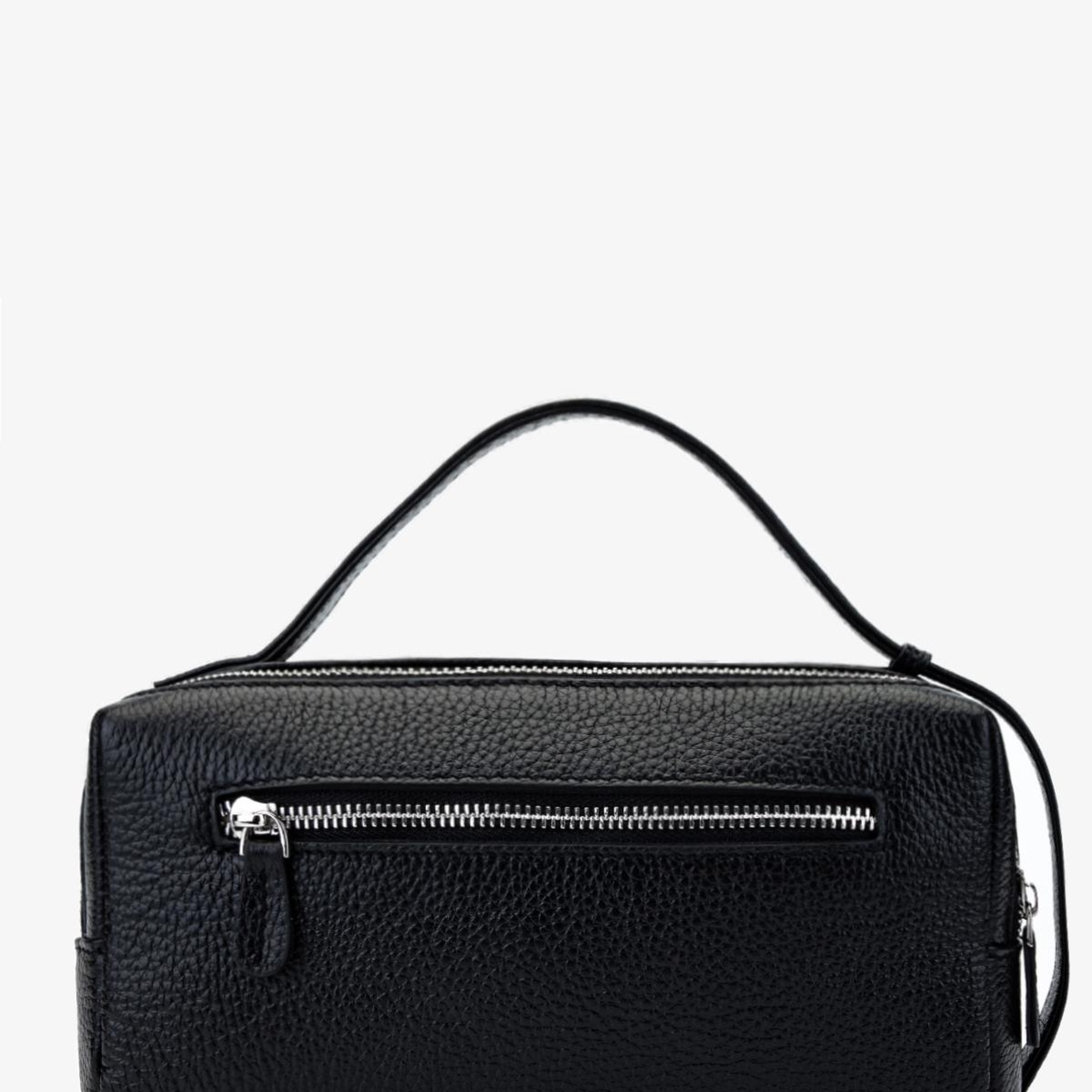 Valmenti Erkek Hakiki Deri Siyah Floter El Çantası